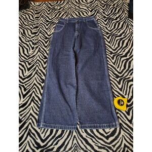 Vintage‎ Y2K Wrangler Jeans 28x28 Blue Baggy Skate Grunge Work Wear Embroidered